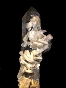 barite upon smoky quartz 