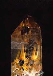 rutile star in quartz crystal