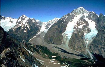 Glacier of Miage Monte Bianco massif. 