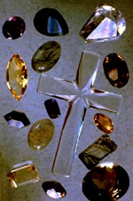 group of faceted quarz crystals