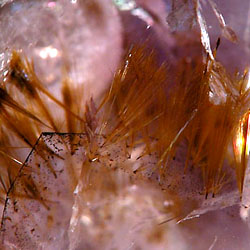 goethite inclusions in quartz uruguai